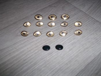 Lot de 15 boutons EDEN PARK doré et marine, ovales TBE