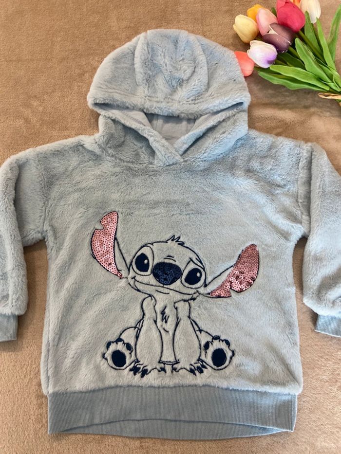 Pull à capuche tout doux Stitch fille 4-5 ans - photo numéro 2