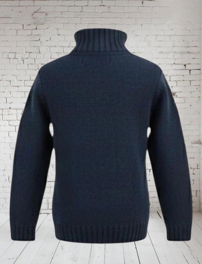 Pull bleu marine torsadé la fabrique des garçons 12A - photo numéro 2