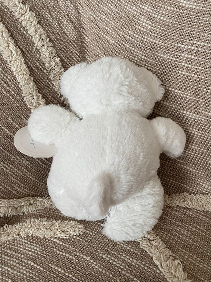 Peluche doudou 25cm Absorba ours blanc faim de calins neuf étiqueté - photo numéro 3