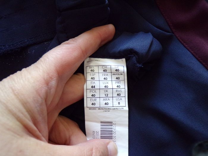 Pantalon marine à bandes prunes T40 - photo numéro 3