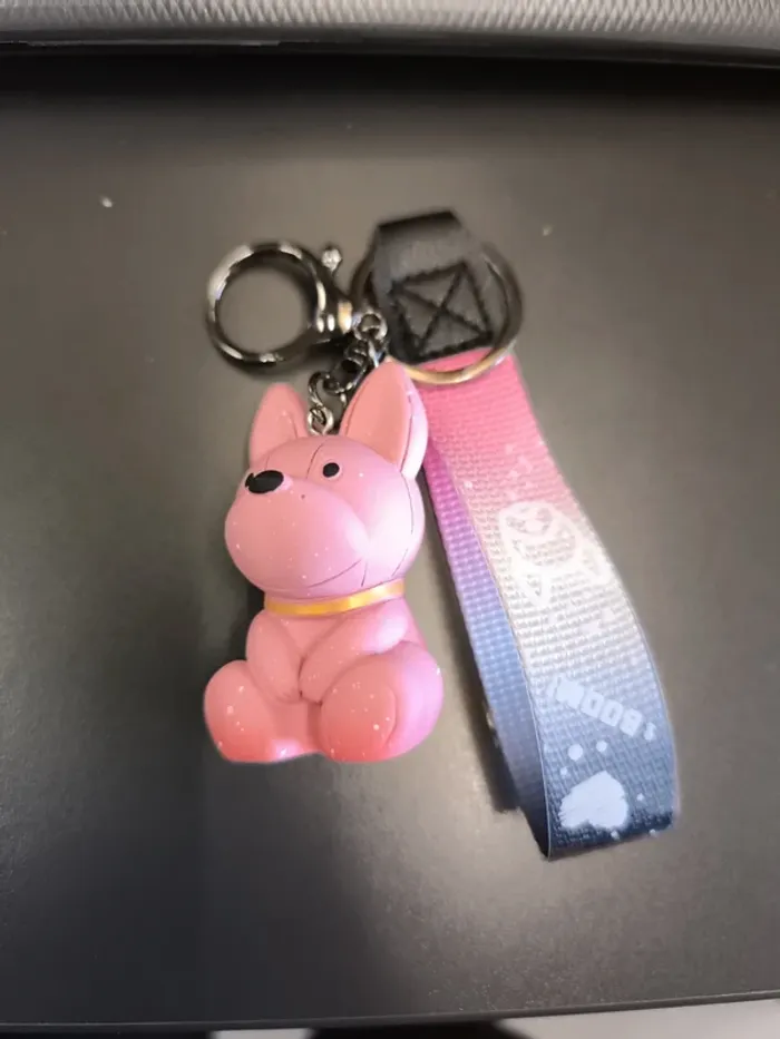 Port clé chien rose