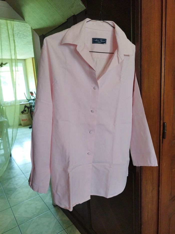 Chemise rose pâle rayures vintage XL/42 y2k - photo numéro 9