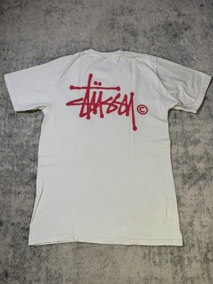 T-shirt stussy rose blanc - photo numéro 2