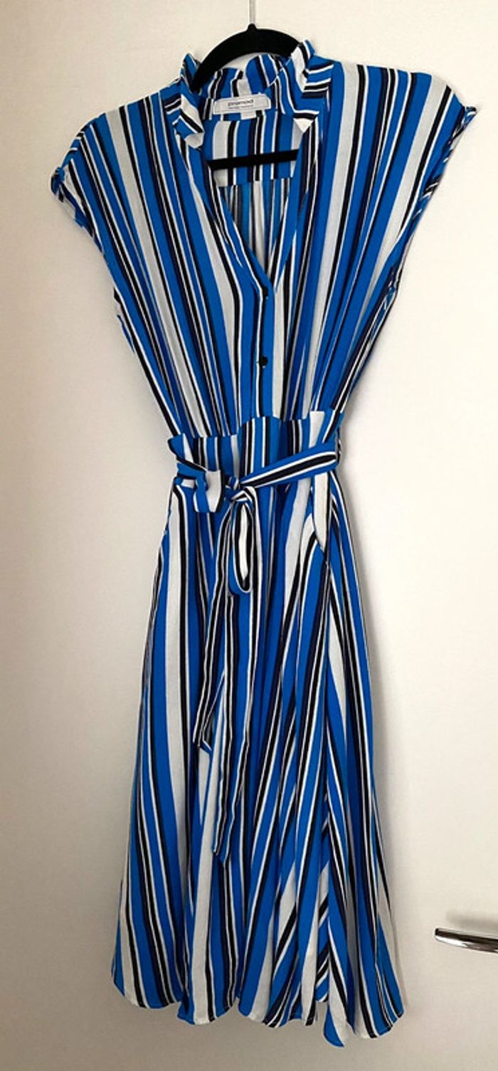 Robe Évasée A Rayures Avec Ceinture Taille 38 - photo numéro 6