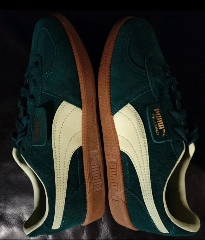 Baskets Puma Palermo neuves vert foncé / vert sapin - vert anis - photo numéro 8