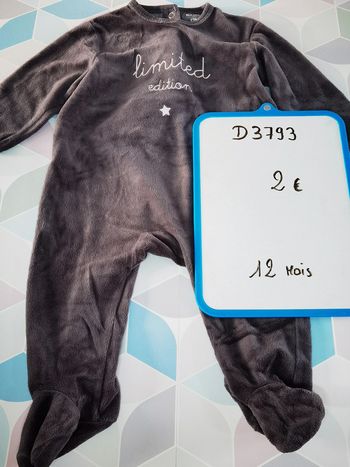 D3793 - pyjama garçon 12 mois