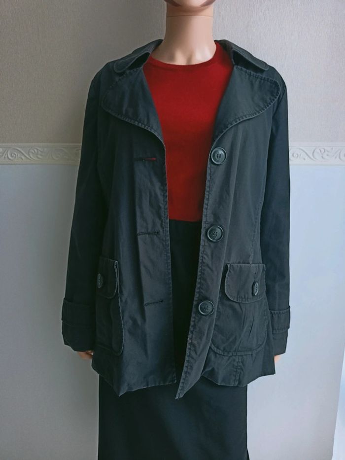 Trench court noir délavé T42 cintré V*128