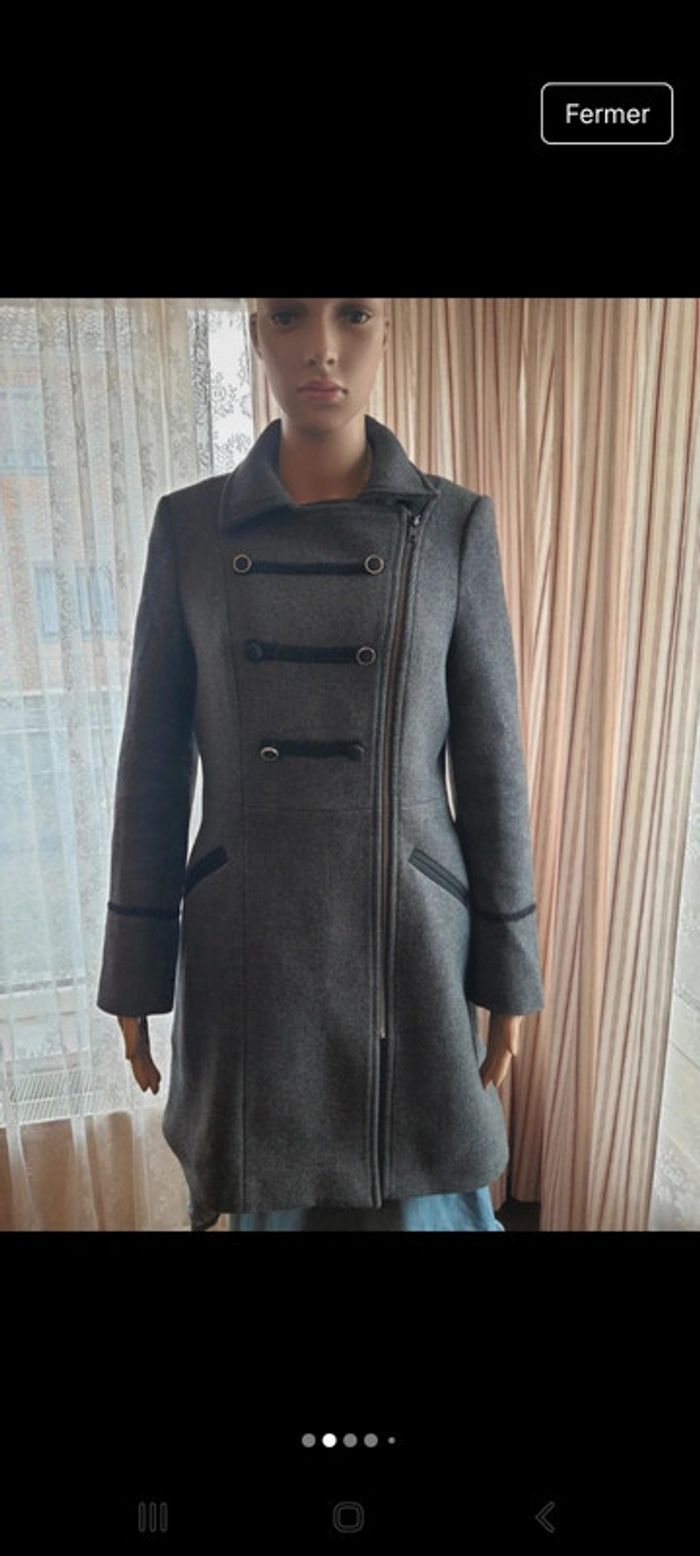 Jolie Manteau gris anthracite Naf Naf taille 36 - photo numéro 2