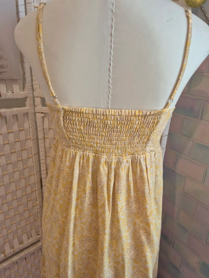 💕Jolie Robe d'été jaune à motif BZB - Bretelles fines - femme TS/ 36 💕 - photo numéro 4