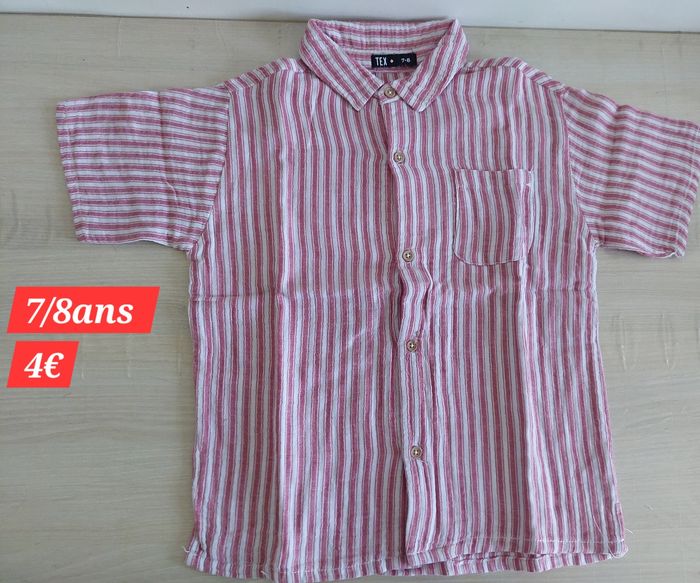 Chemise rouge et blanche garçon 7/8ans - photo numéro 2