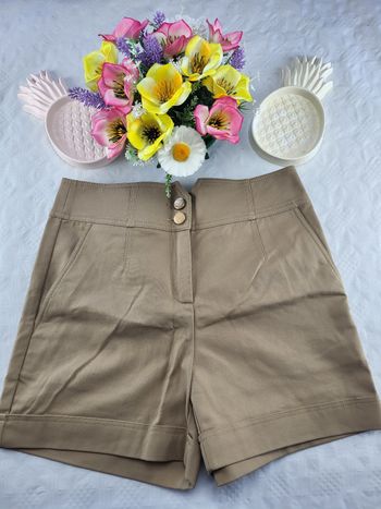 Short uni marron moutarde-jus d'orange Paris taille36