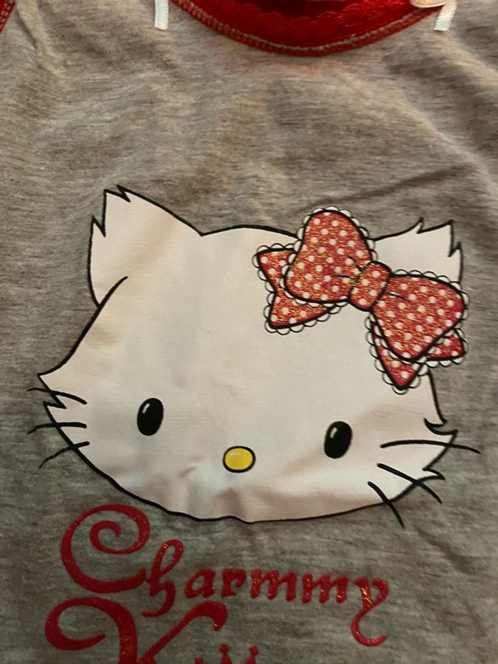 Débardeur Hello Kitty gris et rouge 6/8 ans - photo numéro 3