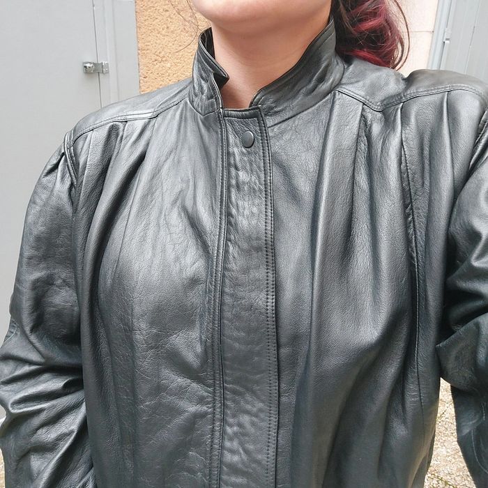 Magnifique veste 80s cuir véritable 38 - photo numéro 3