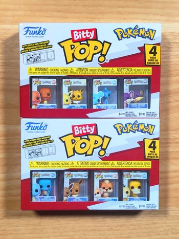 Lot 2 Boîtes 8 Bitty Pop! Pokémon - Salamèche Carapuce Évoli Neuf
