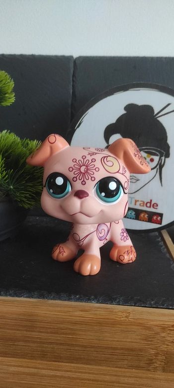 Littlest Petshop LPS jumbo 5" Brown Dog Chien Boxer deco pet #geektradelpschien