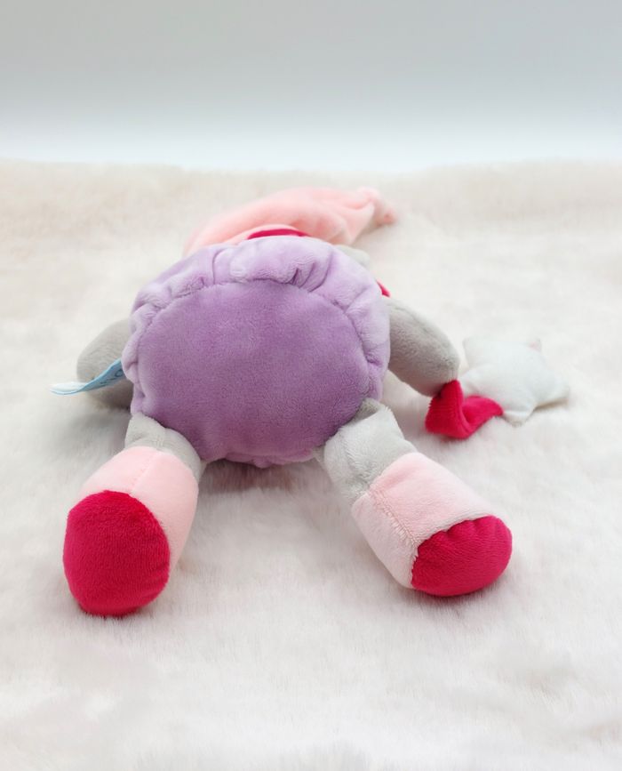 BABY NAT Peluche doudou chat gris mauve rose luminescent lune étoile BN0139 - photo numéro 3