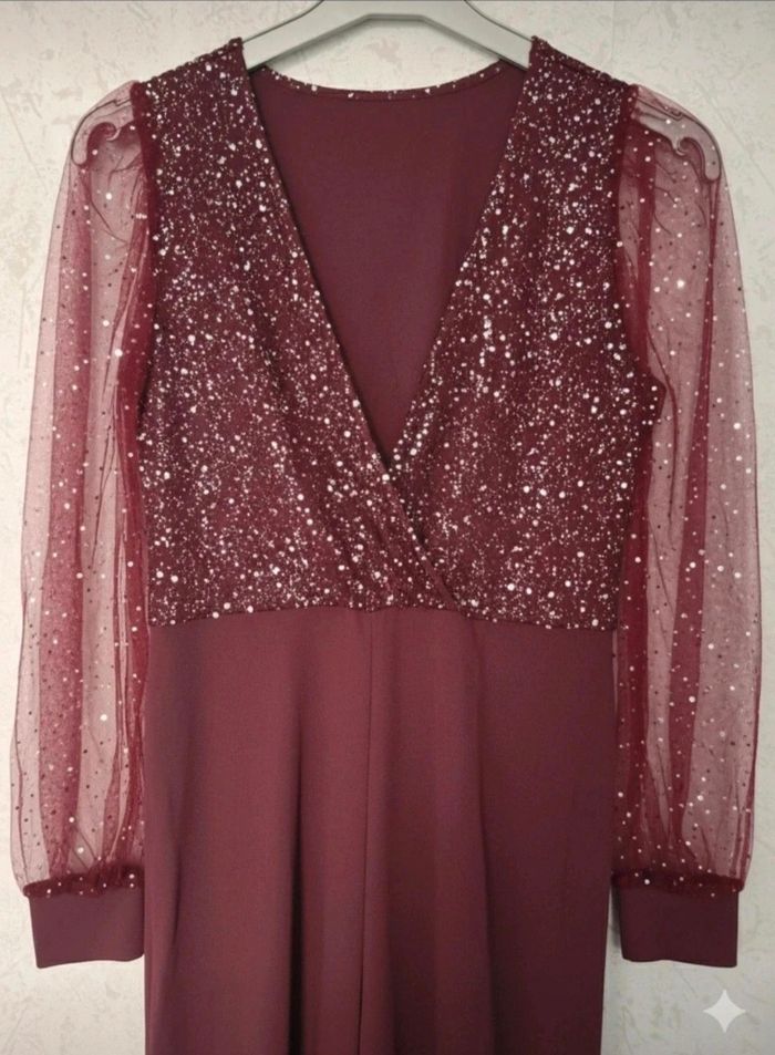 Magnifique robe rouge foncé de cérémonie taille XL 44 - photo numéro 4