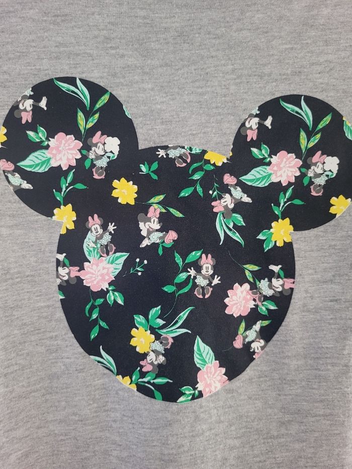 T-shirt gris Disney Mickey tête florale - photo numéro 2