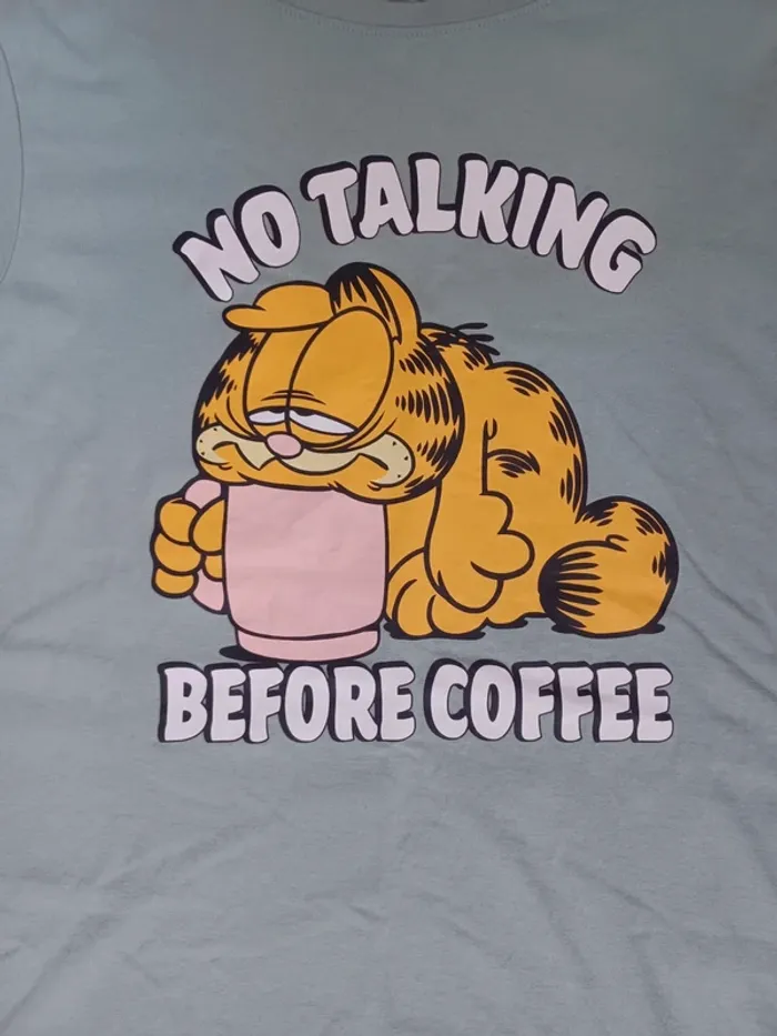 t-shirt pyjamas femme garfield primark vert - photo numéro 3