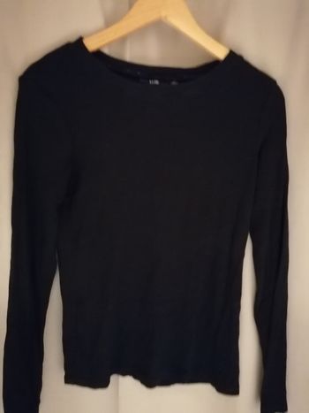 T-shirt noir manches longues M, 38/40