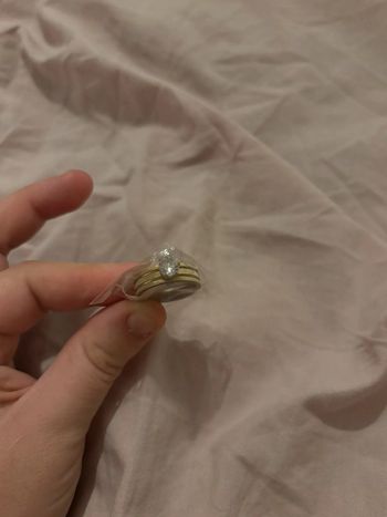 Bague acier inoxydable dorée argenté