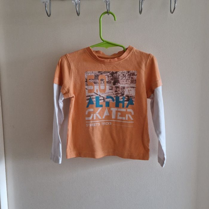 3 ans tee-shirt corail et  blanc
