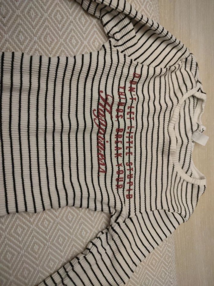 Haut marinière ML happyness Jennyfer xs 14 ans - photo numéro 2