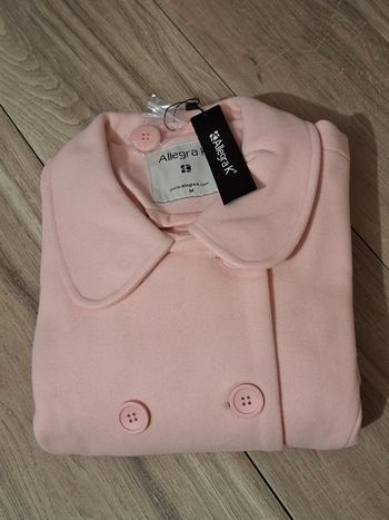 Manteau long à manches longues femme hiver à double boutonnage rose 