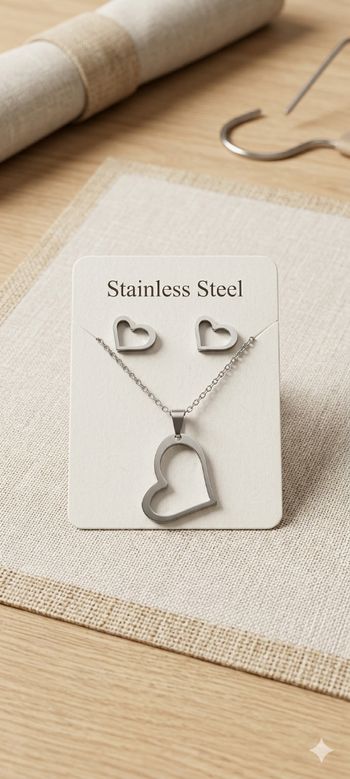 Bijoux parure ensemble acier inoxydable 