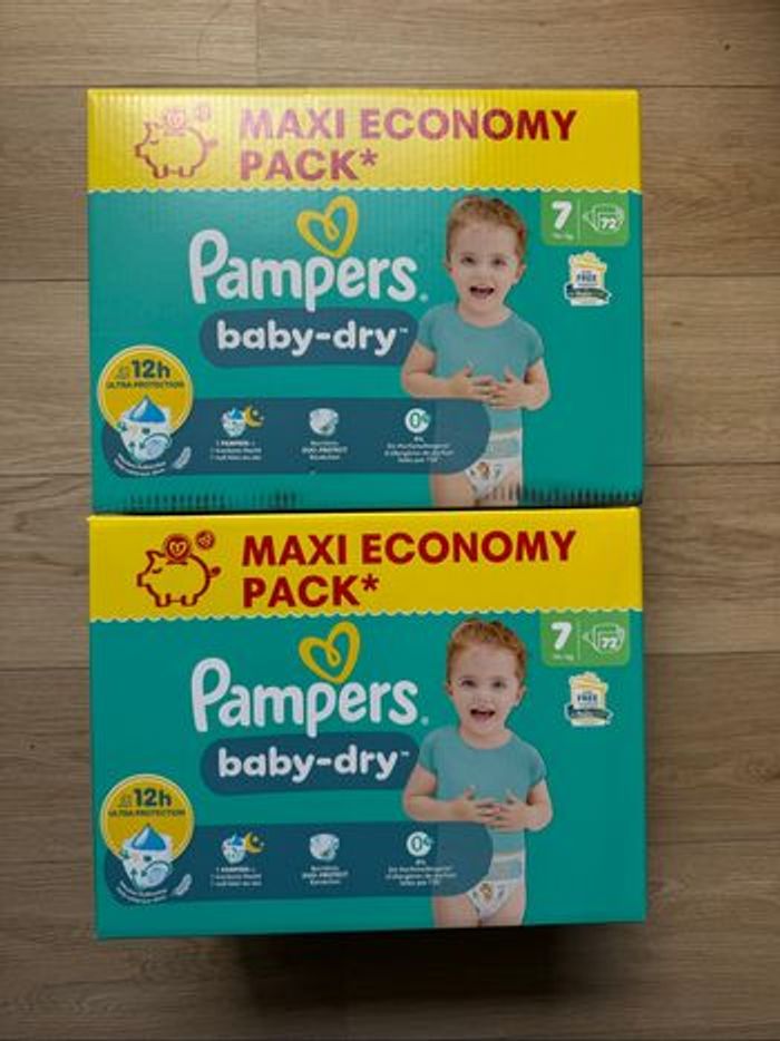 144 couches Pampers baby dry taille 7