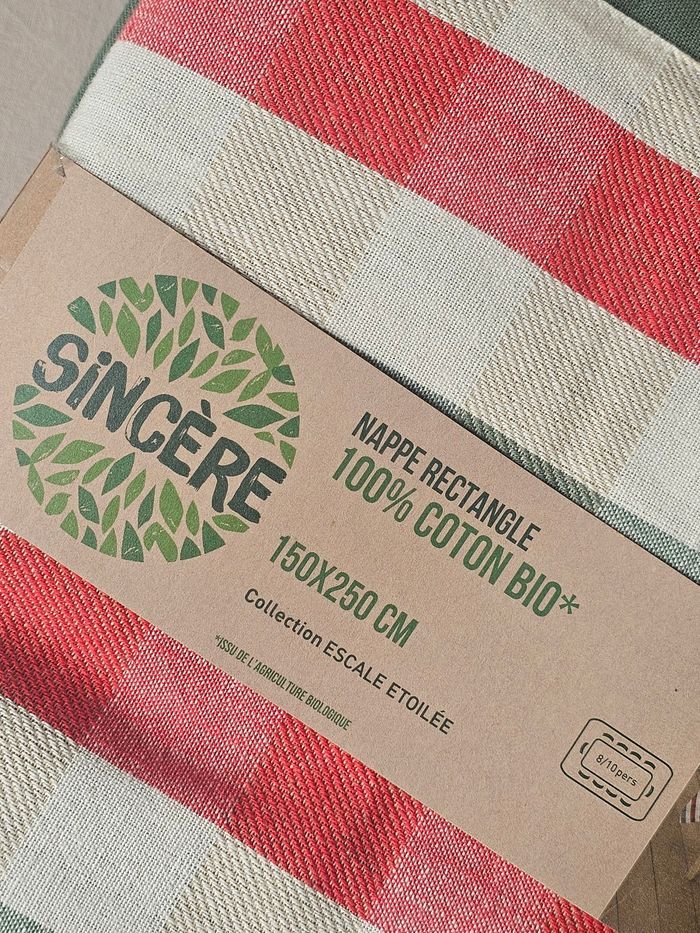 Nappe rectangle 100% coton bio neuf - photo numéro 6