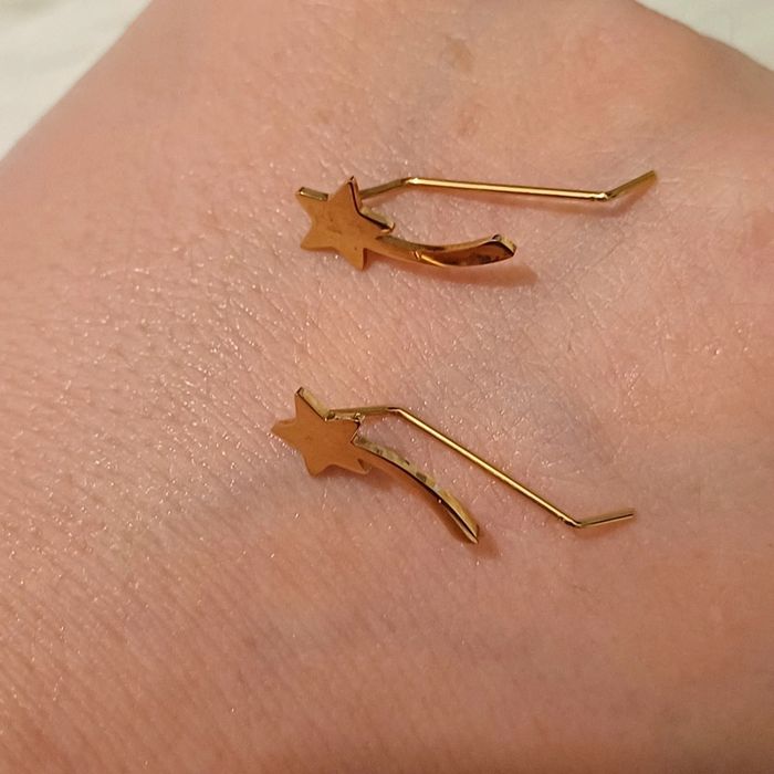 Boucles d'oreilles étoiles filante acier inoxydable - photo numéro 4