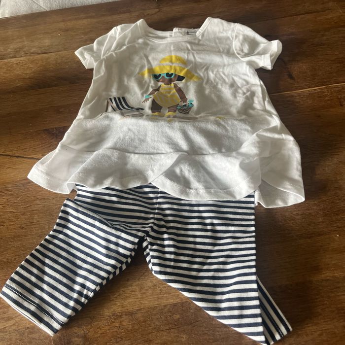 Ensemble rayé fille 12 mois