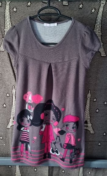 Robe violet sans manche imprimé 10ans