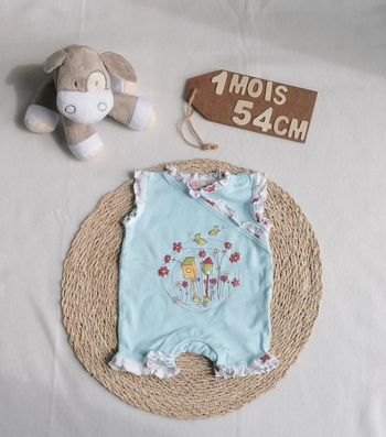 Combishort 👣 fille, do l'enfant, 1 mois