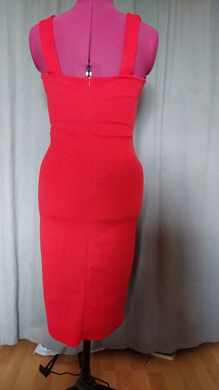 Robe Rouge Décolleté V et Fente Glam -taille S - WalGpetite - photo numéro 6