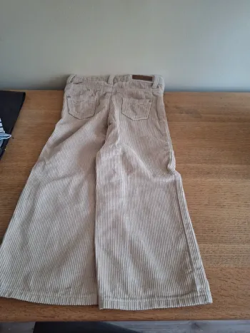 Geribde broek wide fit