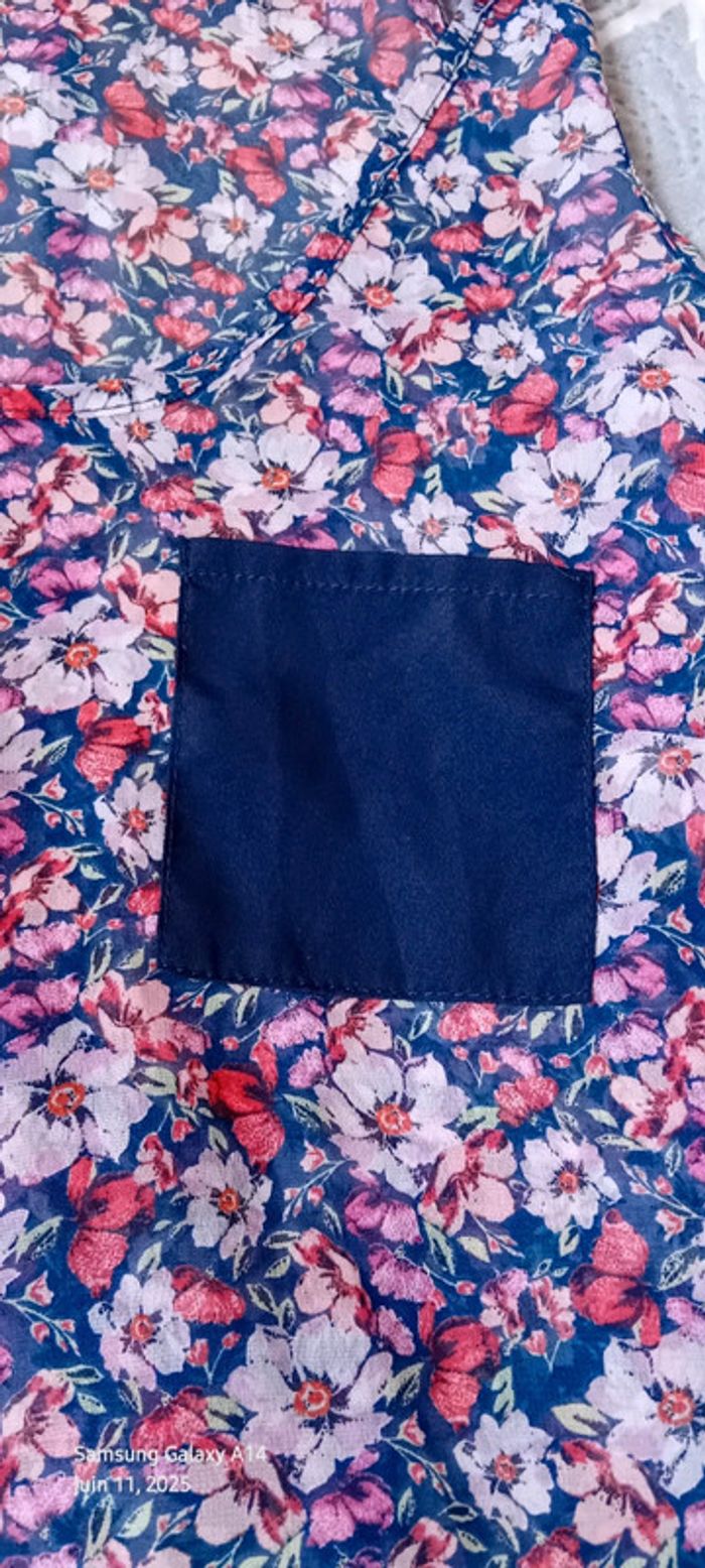 Débardeur long en voile avec poche imprimé fleurs rose femme 36 warehouse - photo numéro 15