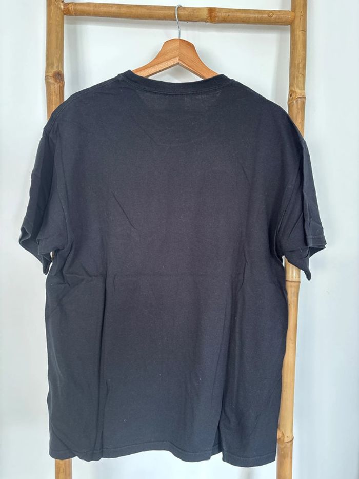 T-shirt noir 100% coton à motifs bleus taille L - photo numéro 7