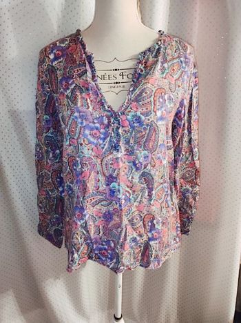 Blouse Zara à fleurs et motifs Jacquard, taille M, TBE!