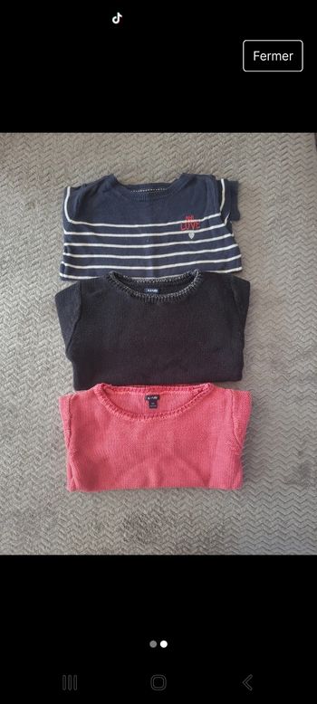 Lot 3 pulls filles 5 ans