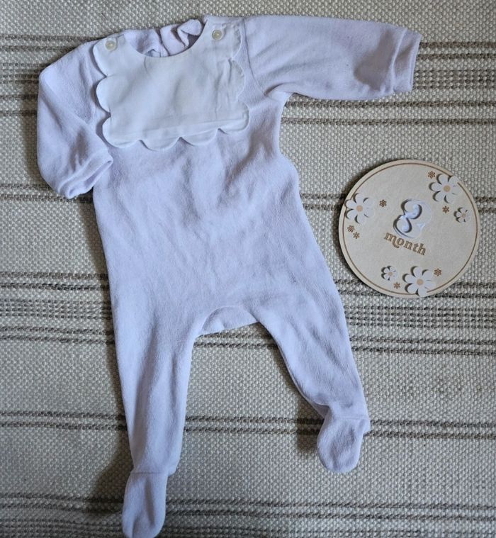 Pyjama velours rose poudré fille 3 mois jacadi - photo numéro 1
