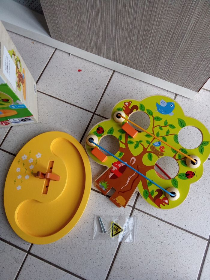 toboggan à balles en bois ,  dès 12 Mois, boîte d'origine, motricité fine, couleurs - photo numéro 5