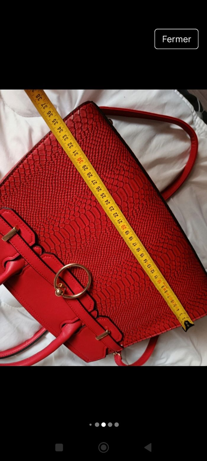 Sac à main bandoulière rouge - photo numéro 7