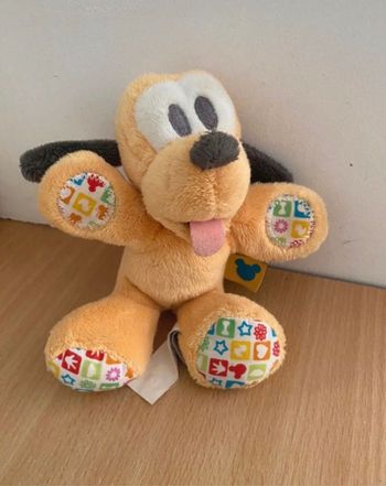 Peluche hochet pouet pluto 15 cm