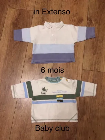 Lot polo et sweat in Extenso et Baby Club 6 mois