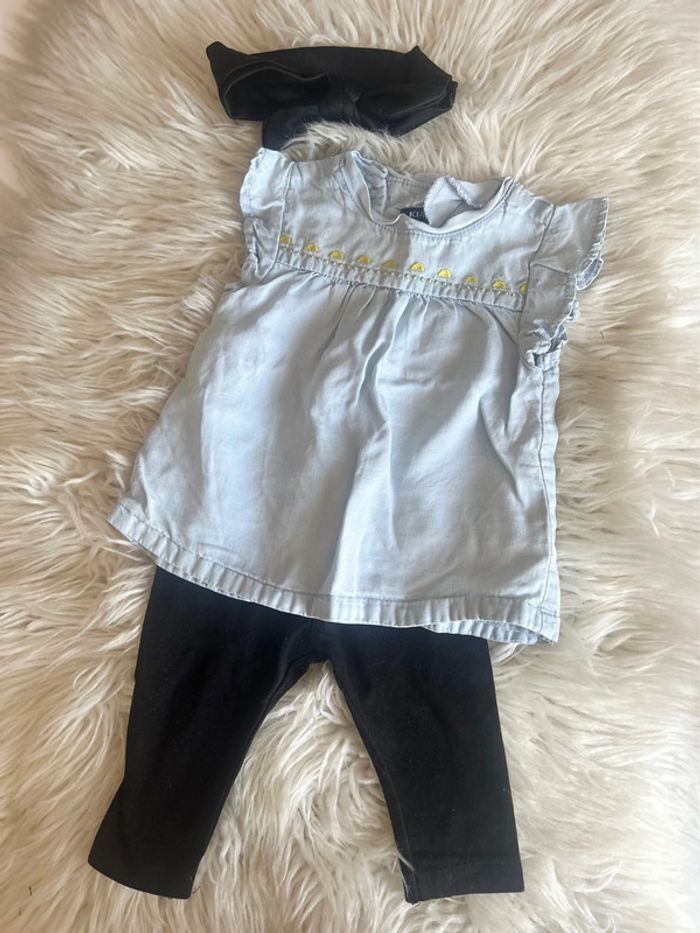 Fille 👧🏻 Lot 3 mois été - 3 tenues/tuniques + 1 robe + 1 bandeau - photo numéro 5
