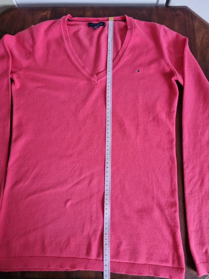 Sweat Pull over col V Tommy Hilfiger rose Femme taille xxs - photo numéro 5