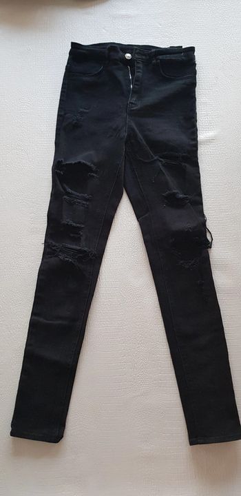 Jeans slim noir dechiré